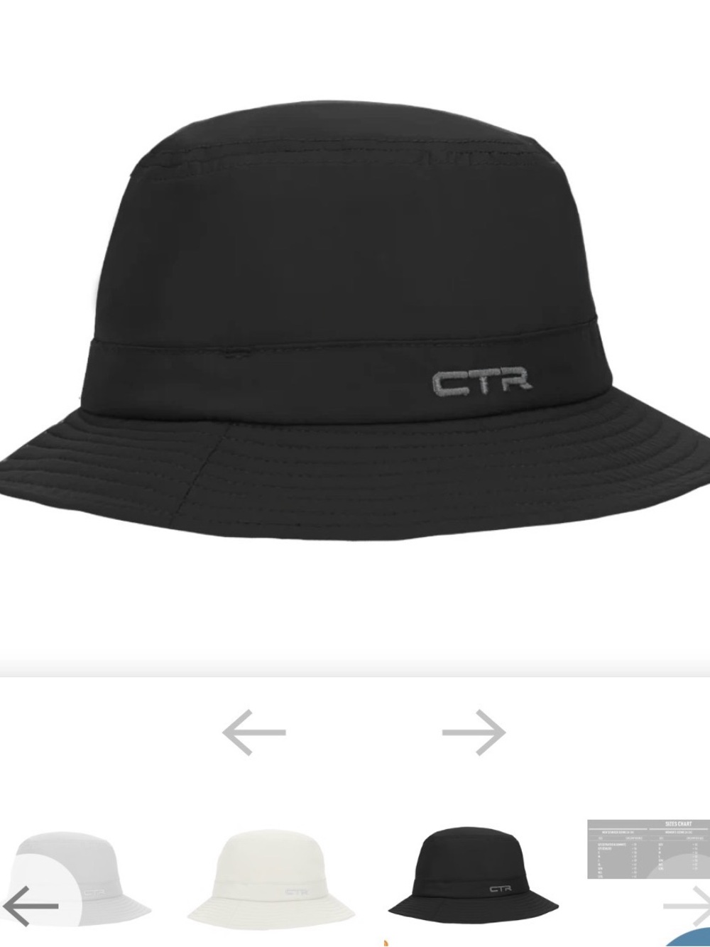 CTR Chaos Thermal Regulation Technical Wide Brim Black Rain Sun Hat XL Unisex